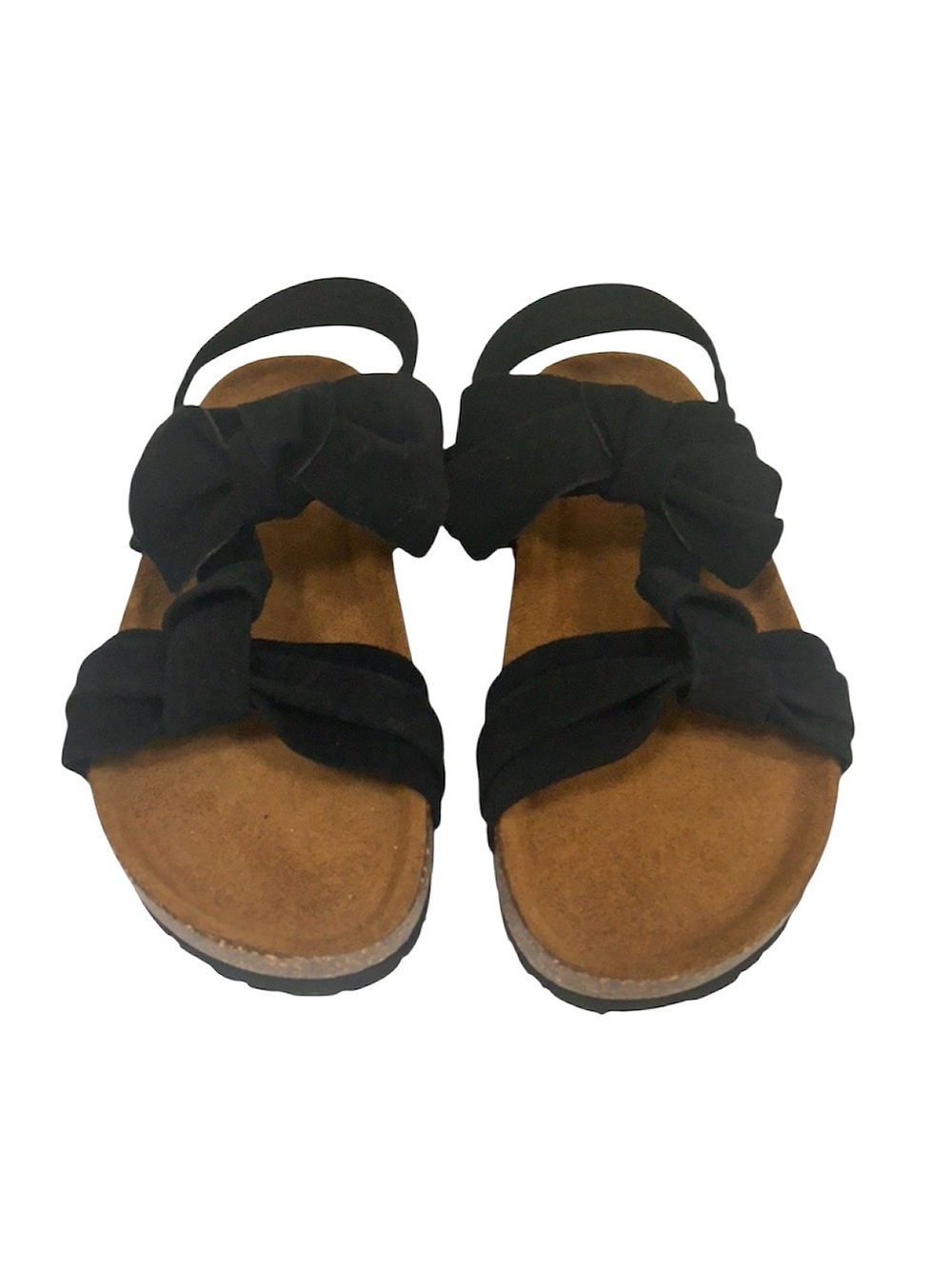Sundance Tigerlily Black Suede Leather Sling Back Cork Sandals  Size 38